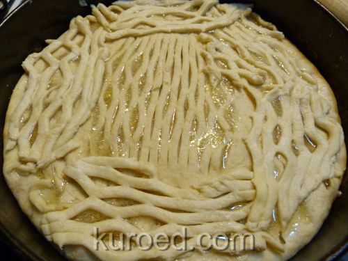 Лимонный пирог, пошаговое приготовление - накрыть 2-й частью теста