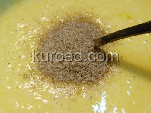 Пасхальный кекс, пошаговое приготовление - добавить сахар с ванилью