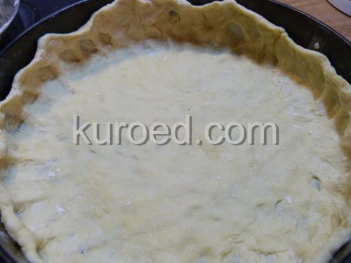 Пирог с сыром и ветчиной, пошаговое приготовление  - сформовать корзиночку из теста