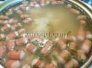 Гречневый суп  с  копчеными сосисками