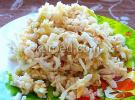 Салат с крилем, куриной грудкой и яблоками