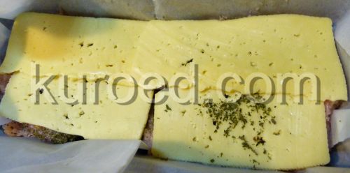 Террин из индейки, пошаговое приготовление  - выложить сыр