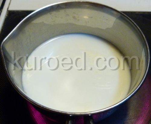 молочный кисель, пошаговое приготовление - молоко с сахаром довести до кипения