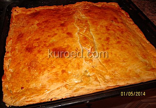 Пирог с мясом, пошаговое приготовление - пирог выпекать до золотистого цвета