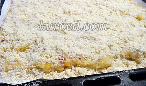 Ленивый лимонный тертый пирог, пошаговое приготовление - пирог перед выпечкой