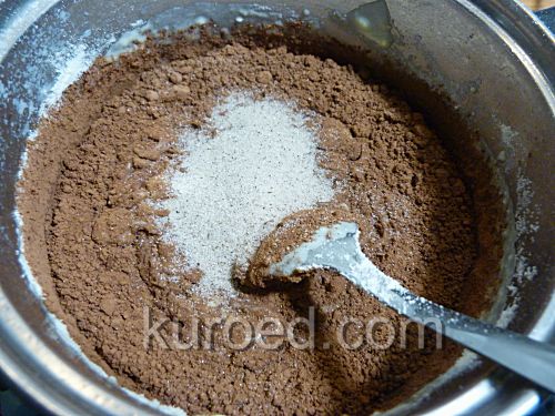Трюфели, пошаговое приготовление  - добавить какао
