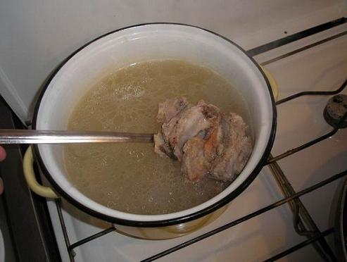 Суп полевой,пошаговое приготовление - Ребра готовы
