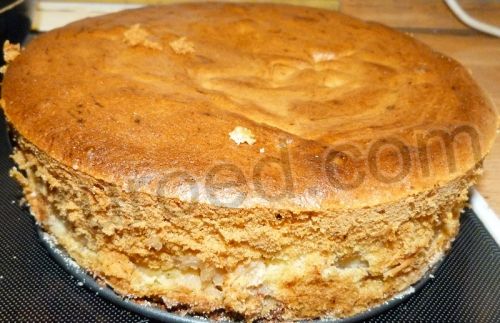 Яблочно-грушевая шарлотка со слоистой структурой