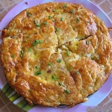 Закусочный пирог с плавленым сыром 